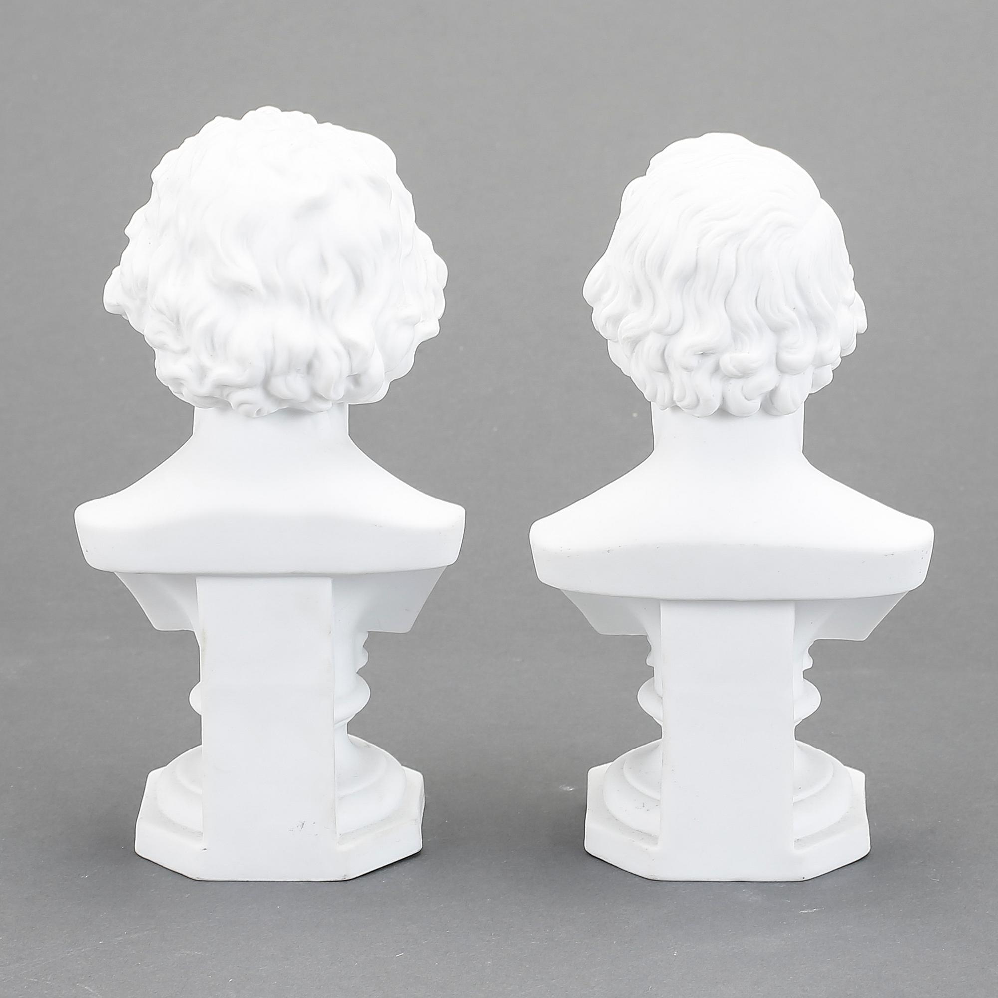 BYSTER, 2 st, parian, 1900-tal.