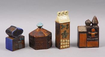 SKULPTURER, 4 st, stengods, "Bagdad", Bertil Wallien, Gustavsberg.