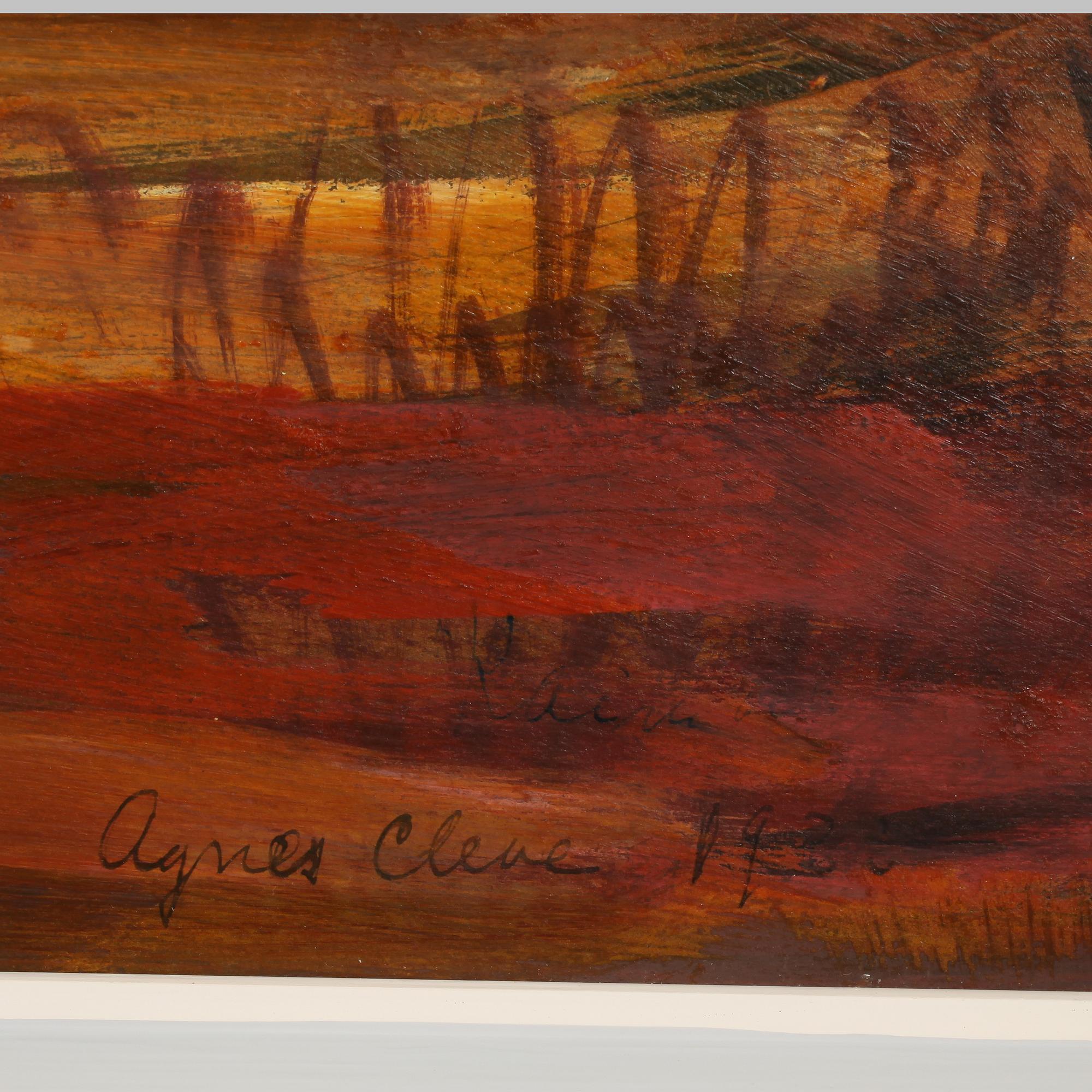 AGNES CLEVE, olja på pannå, signerad och daterad 1933.