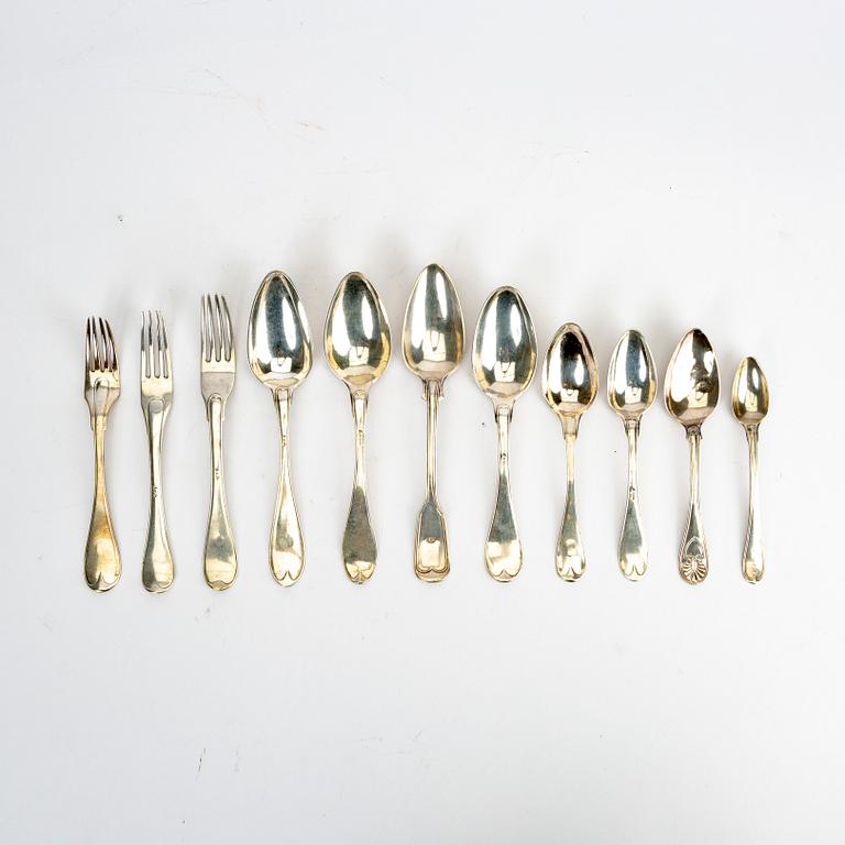 Bestick 17 dlr silver 1768-1865 oiika smeder.