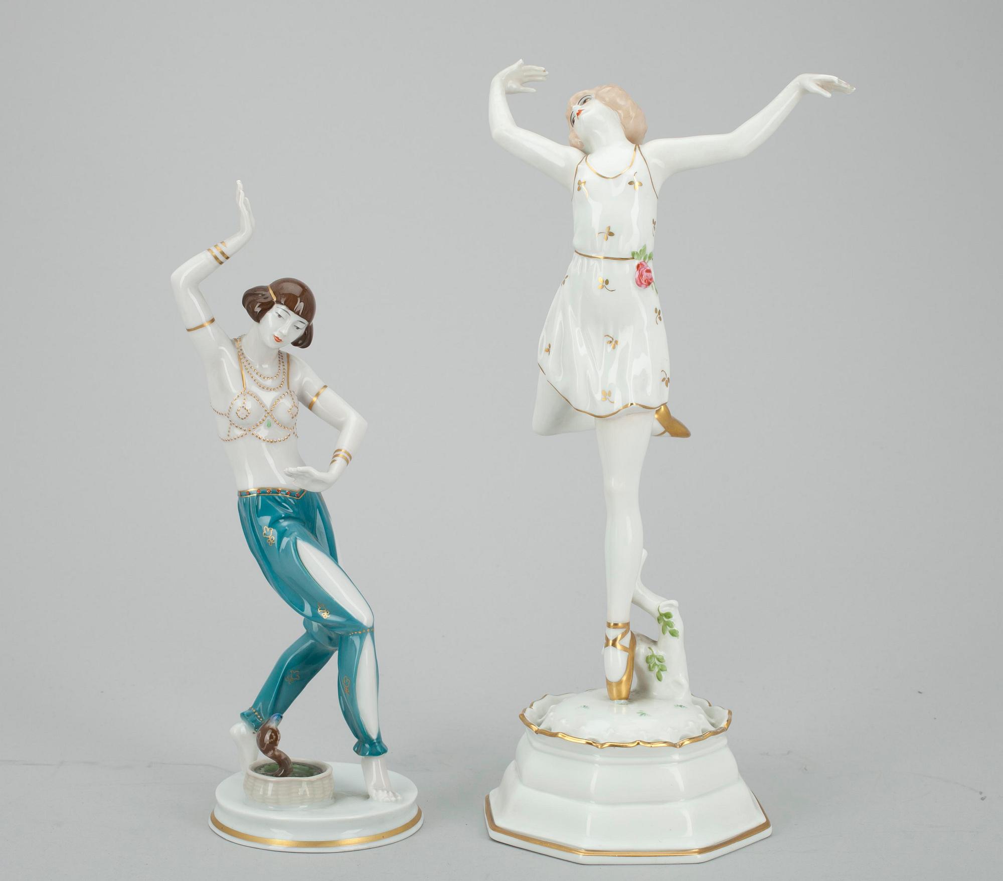 ROSENTHAL, FIGURINER, 2 st porslin, "Spring" samt "Salambo", Rosenthal 1900-tal.