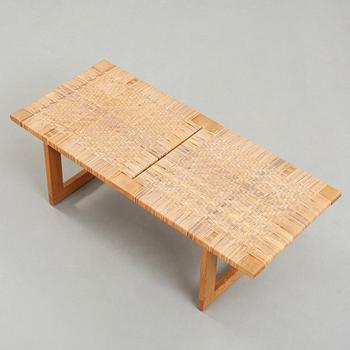 Børge Mogensen, A Børge Mogensen oak and rattan bench, Fredericia Furniture, Denmark, 1950-60's.