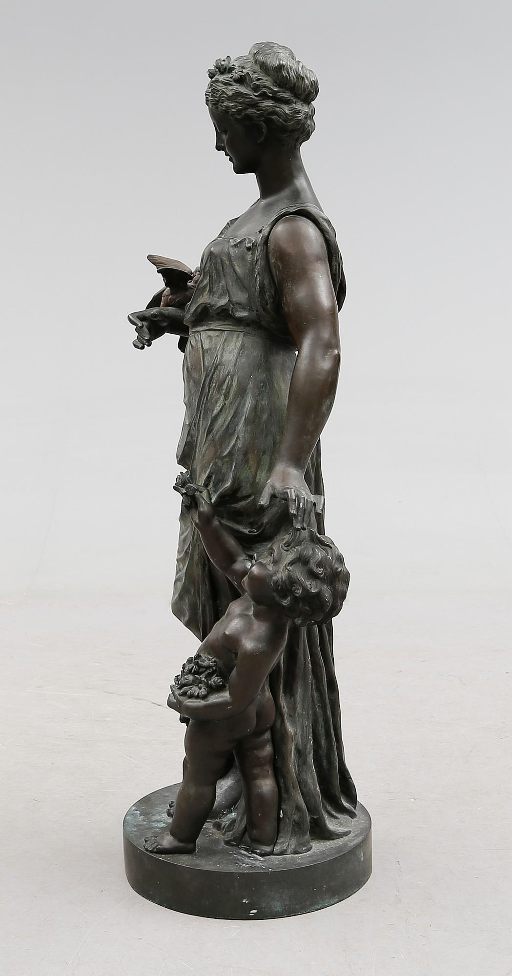 SKULPTUR, brons, "Stella", omkring år 1900.