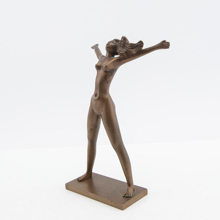 Stig Blomberg, Sculpture "The Leisure Girl" bronze, Ystad-Bronze.
