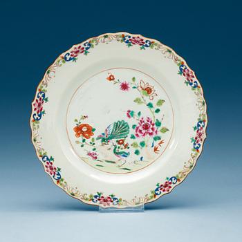 1739. A set of eight famille rose plates, Qing dynasty, Qianlong (1736-1795).