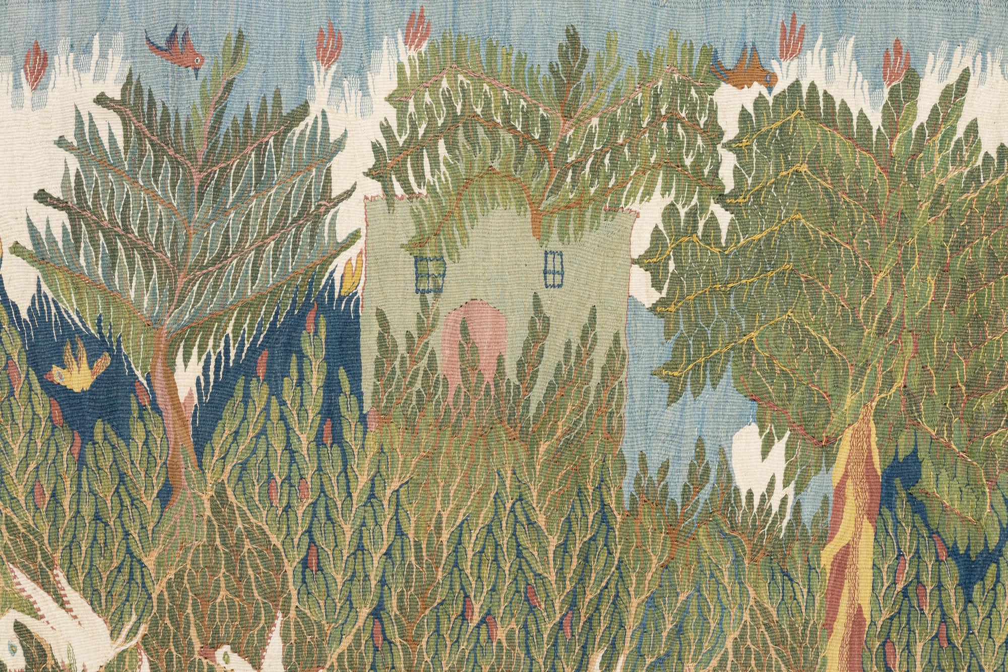 Ramses Wissa Wassef, Vävnad, gobelängteknik, Harania, Egypten, ca 64 x 42 cm.