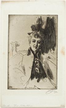 ANDERS ZORN, etching, 1896, signed with pencil.