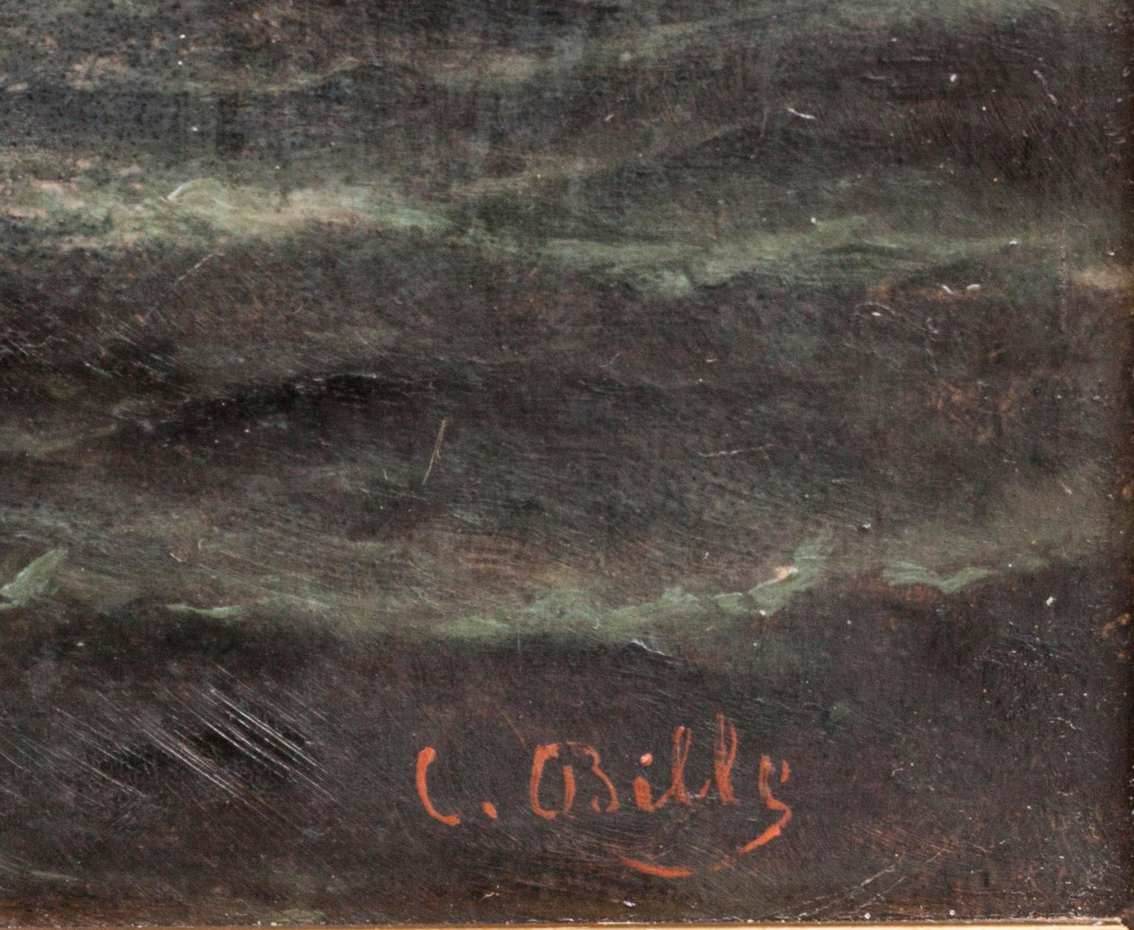 CARL LUDWIG BILLE, olja på pannå, signerad.