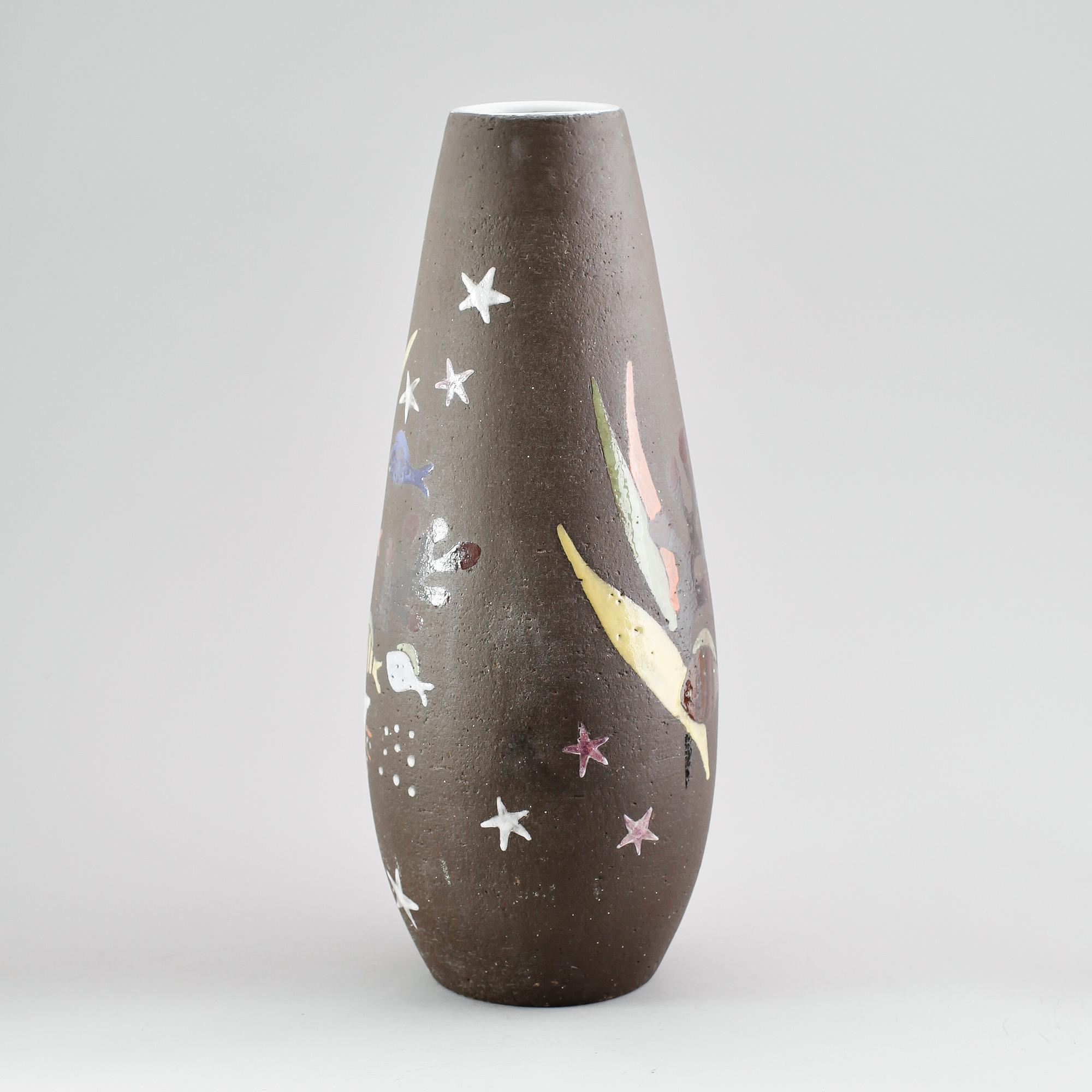 GOLVVAS, stengods, "Havsflora", Anna-Lisa Thomson, Upsala-Ekeby.