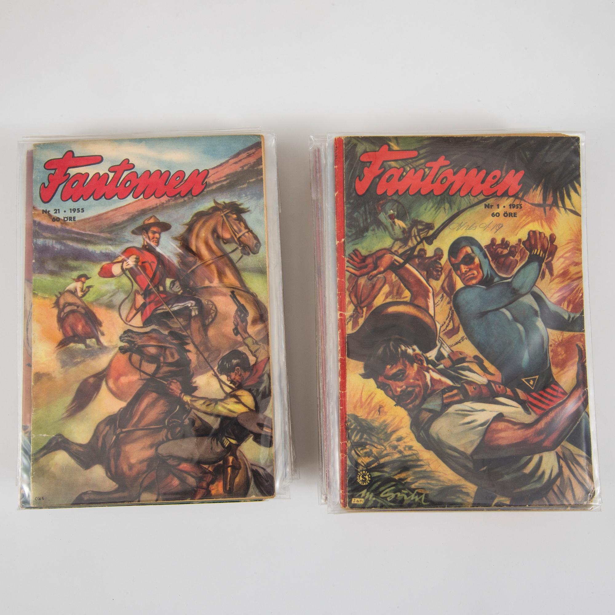 A lot of "Serietidningen Fantomen" comic books complete years 1951-58.