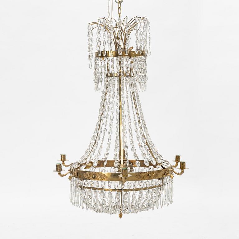 Chandelier, Empire style, mid-20th century.