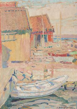 45. Carl Wilhelmson, "Sjöbodar" (Boathouses).