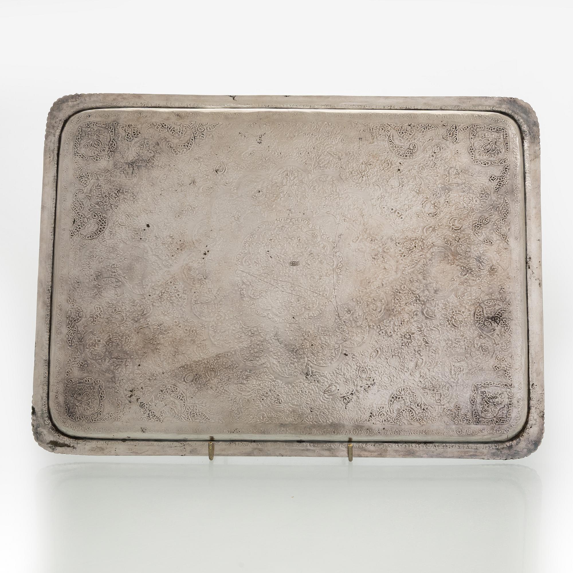 A 5-piece Persian tea service, first half of the 20th century.