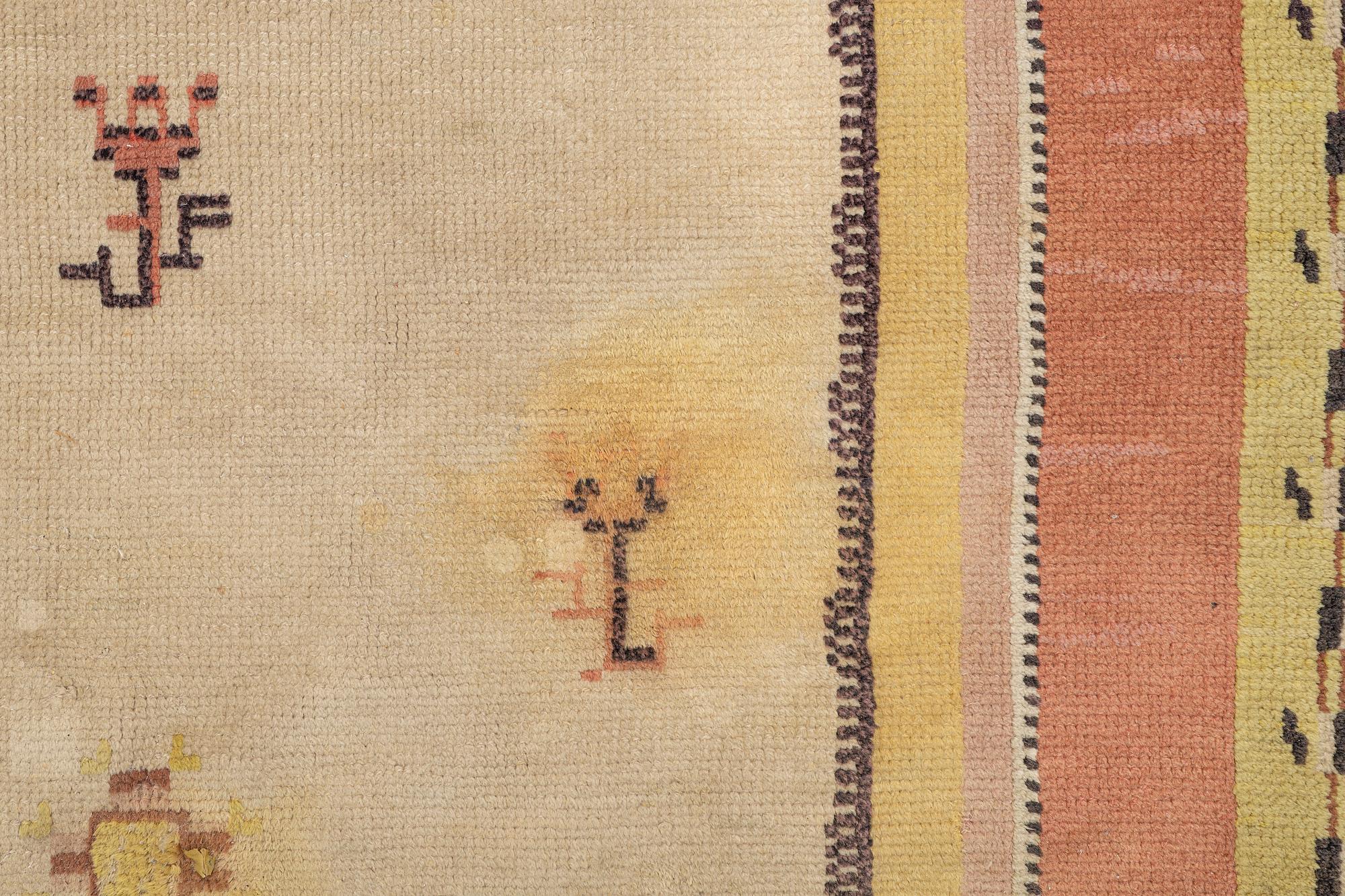 Märtha Gahn, Rug. Flossa, approx. 309 x 252 cm signed MG.
