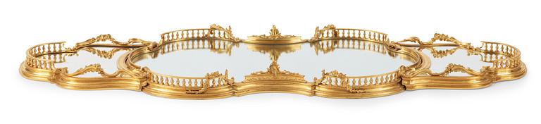 A Louis XV-style mirror plateau, Charles Auguste Bertault Foundry, Saint Petersburg circa 1900. Stamped "K BERTO".