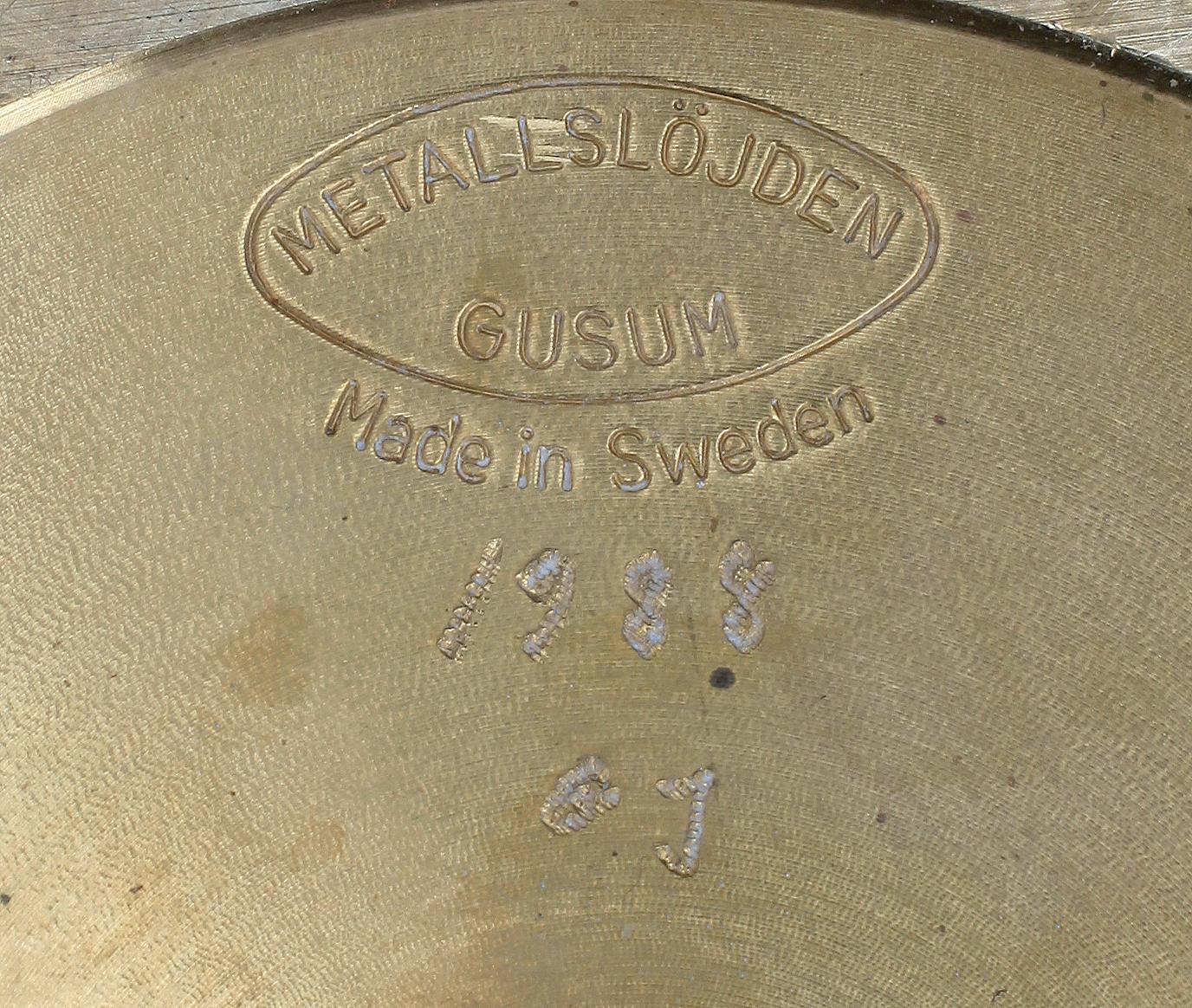 KANDELABRAR, ett par, mässing, GUSUM Metallslöjden 1980 samt 1988.