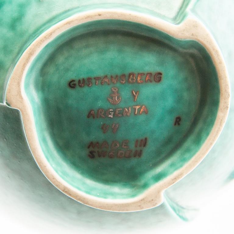 Wilhelm Kåge, bowl and vase with handle, "Argenta", Gustavsberg, 1948-1949.