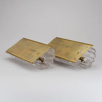 VÄGGLAMPOR, ett par, Carl Fagerlund, Orrefors, 1960/70-tal.