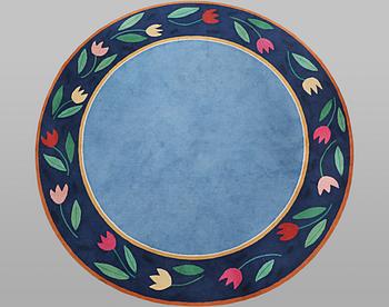 Gunilla Lagerhem Ullberg, matta, tuftad, "Tulpaner", Kasthall, diameter ca 335 cm.