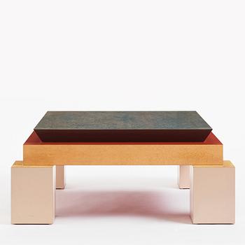 Ettore Sottsass, a "Holebid" coffee table, Memphis, Italy, post 1984.