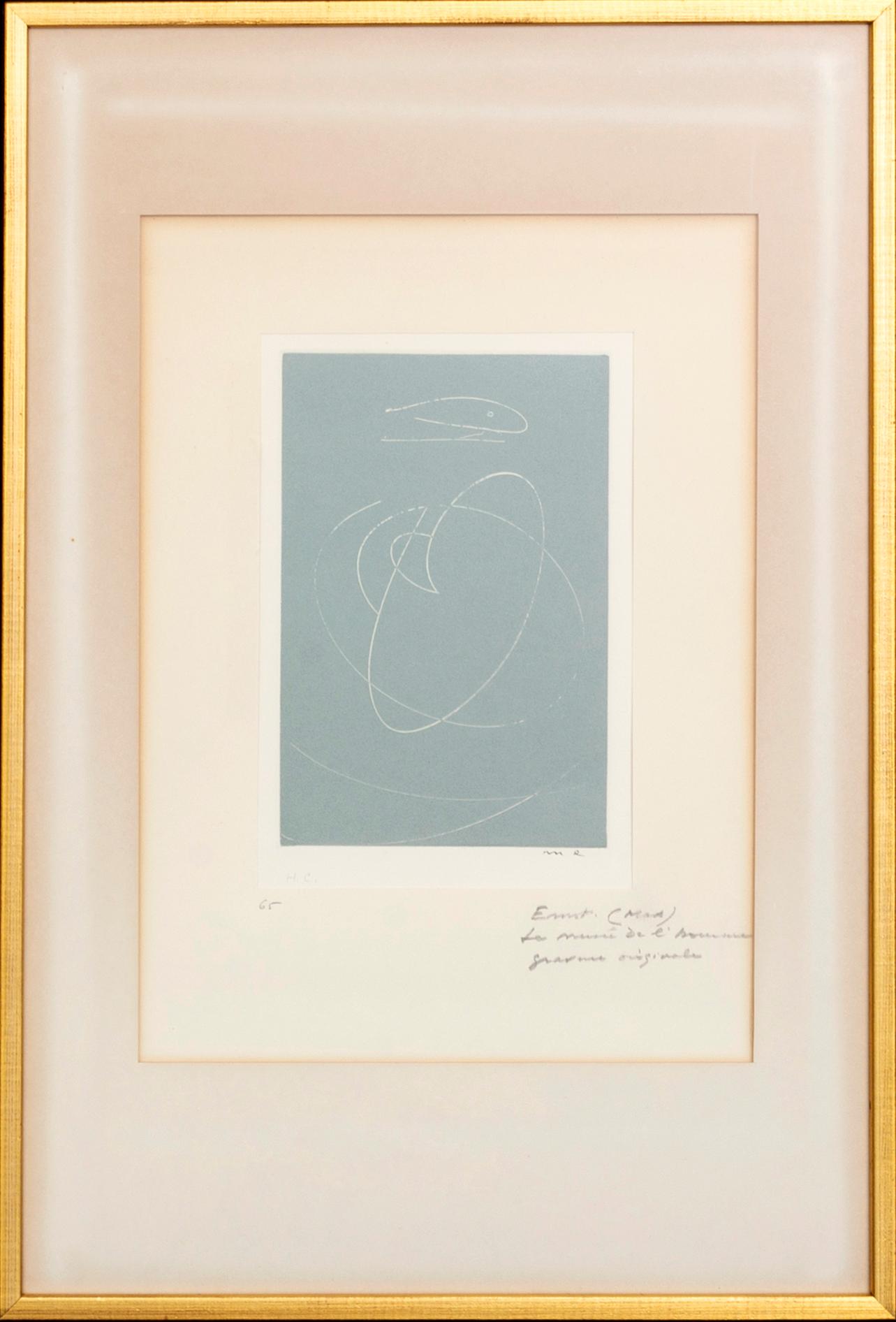 MAX ERNST, etching, H.C. AND SIGNED.