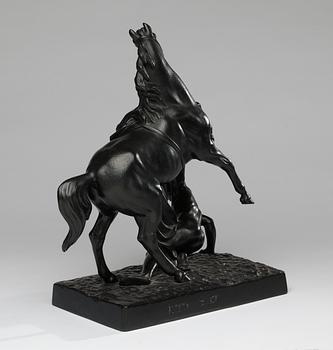 Petr Klodt Efter, Stegrande häst och mansfigur.