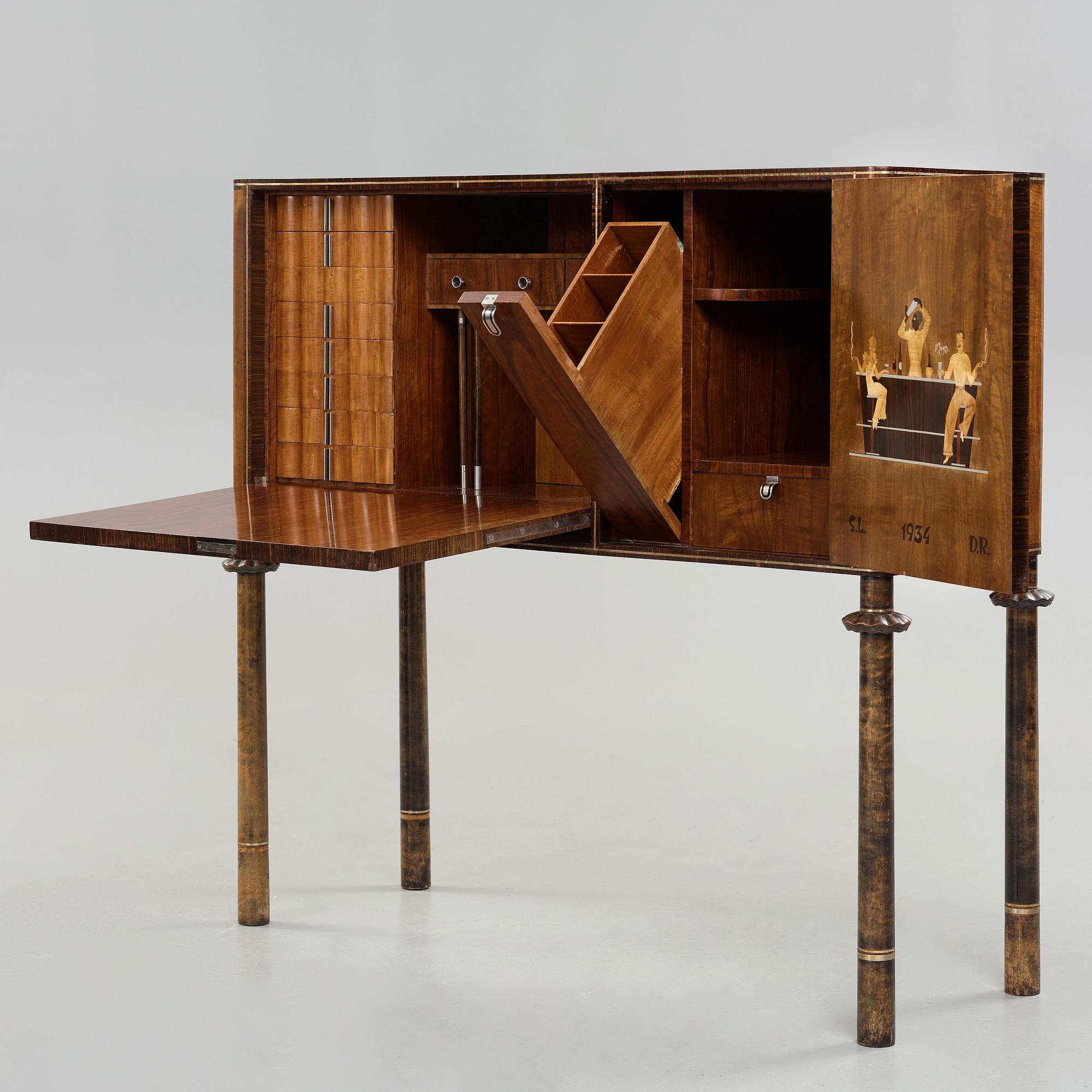 Sture Lindholm, a bar cabinet, executed at Per Jönsson Verkstäder in Stockholm 1934.