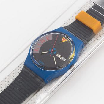 Swatch, Blue Jet, wristwatch, 34 mm.