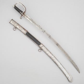 Sabre, Swedish, m/1825 for hussars, with scabbard.