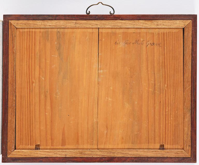 A Chinese reverse glass painting, Qing dynasty, 18th century.