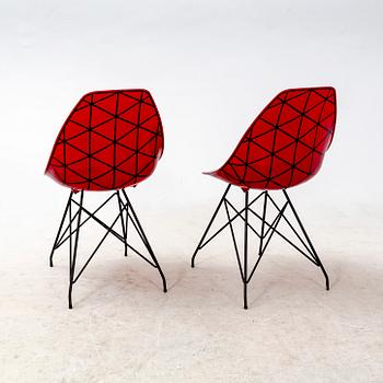 A set of four Dal Segno Prisma plexi chairs 21st century.