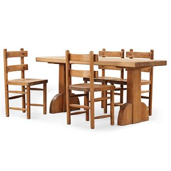 506. AXEL EINAR HJORTH, bord och fyra stolar "Sandhamn ", Nordiska Kompaniet, 1930-tal.