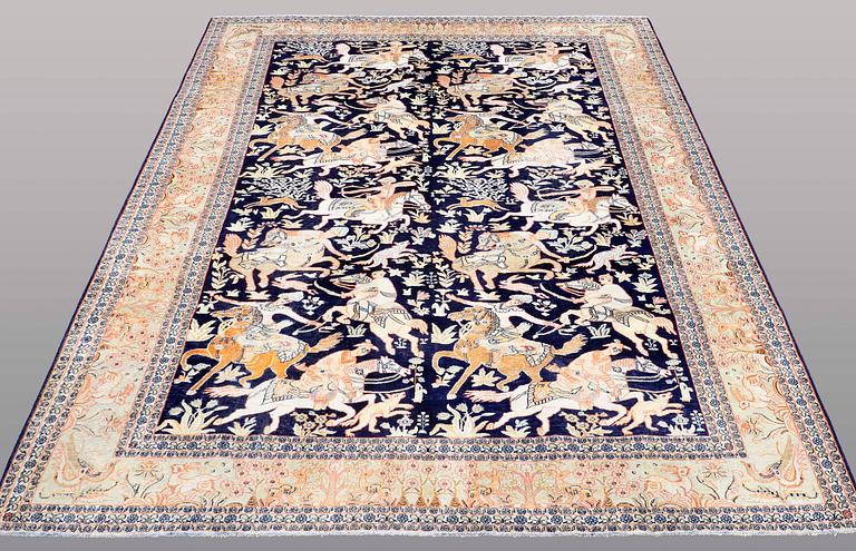 A RUG, Figural silke Kashmir, ca 263 x 179 cm.