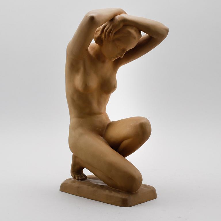 SKULPTUR, lergods, Goldscheider, Wien, 1900-talets mitt.