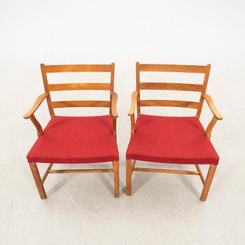 Hans J. Wegner, armchairs 1 pair, model "142", FDB Møbler, Denmark 1940s/50s.