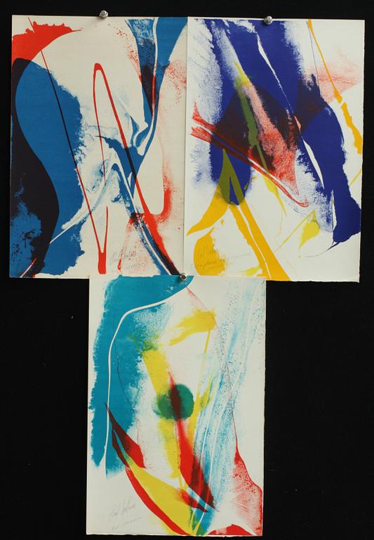 PAUL JENKINS, mapp, 6 litografier, sign. Galerie Karl Flinker 1965. Exemplaire 167.