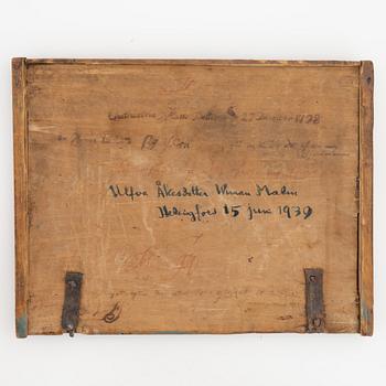A provincial Swedish painted wooden box, late 18th Century, dated 1798, presumably Jämtland.