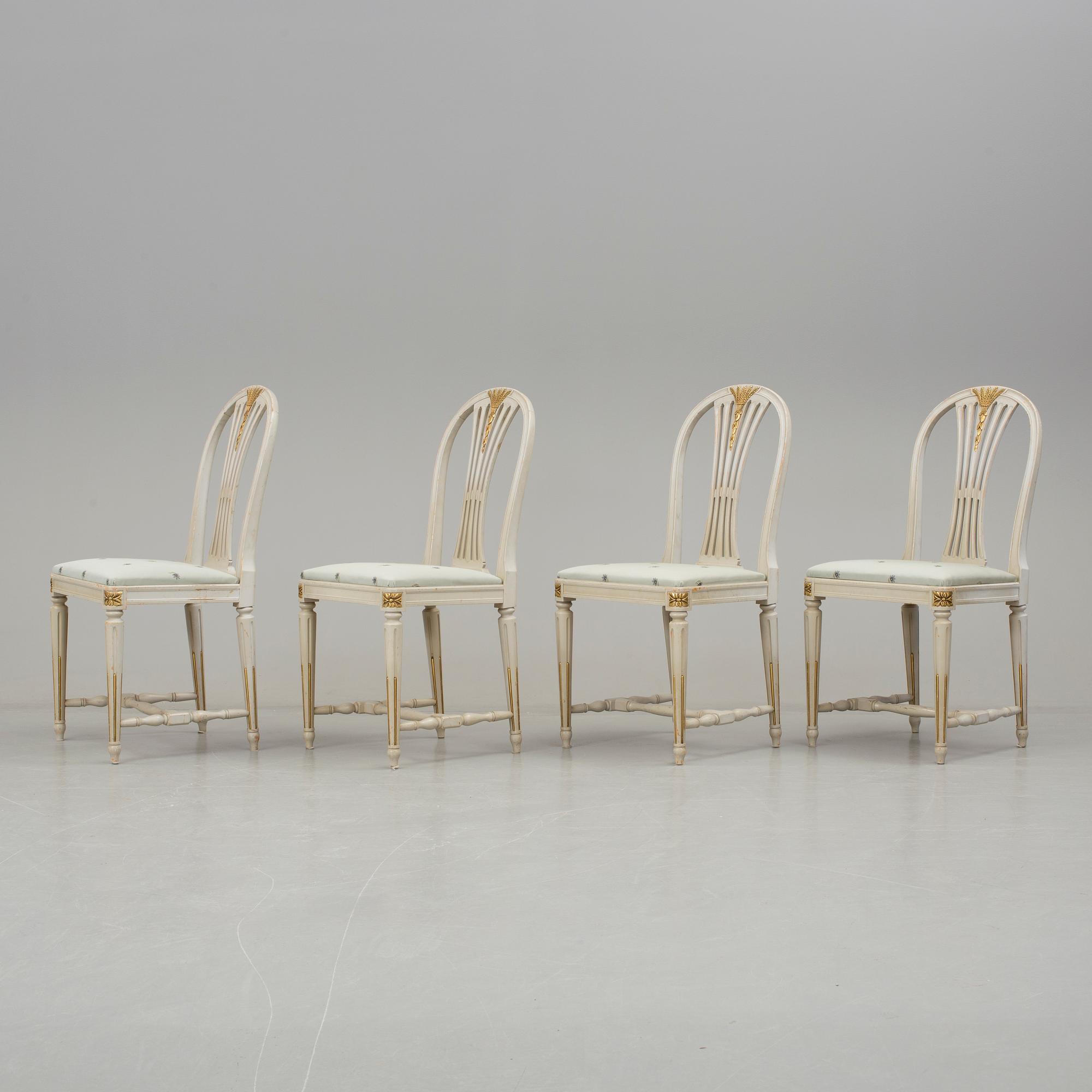 STOLAR, 4 st, "Axet", gustaviansk stil, Bodafors, 1900-talets andra hälft.