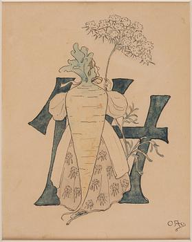 Ottilia Adelborg, "Blomstersiffror med rim", 20 + 1 pcs.