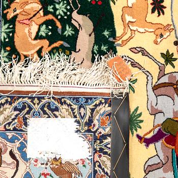 Matta Isfahan old med silkevarp ca 160x235 cm.