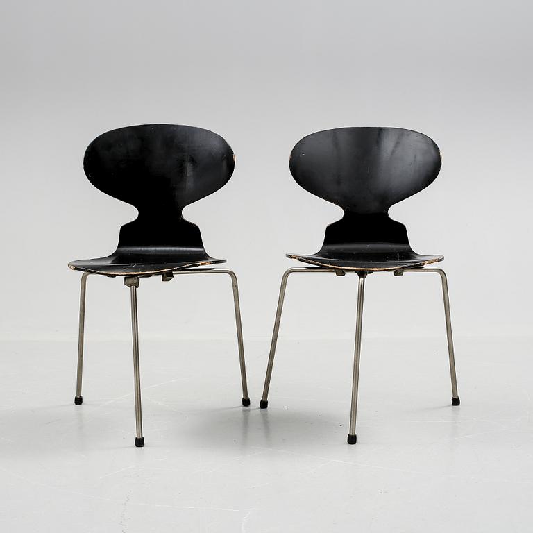 STOLAR, 2 st, "Myran", Arne Jacobsen, Fritz Hansen, 1900-talets mitt.