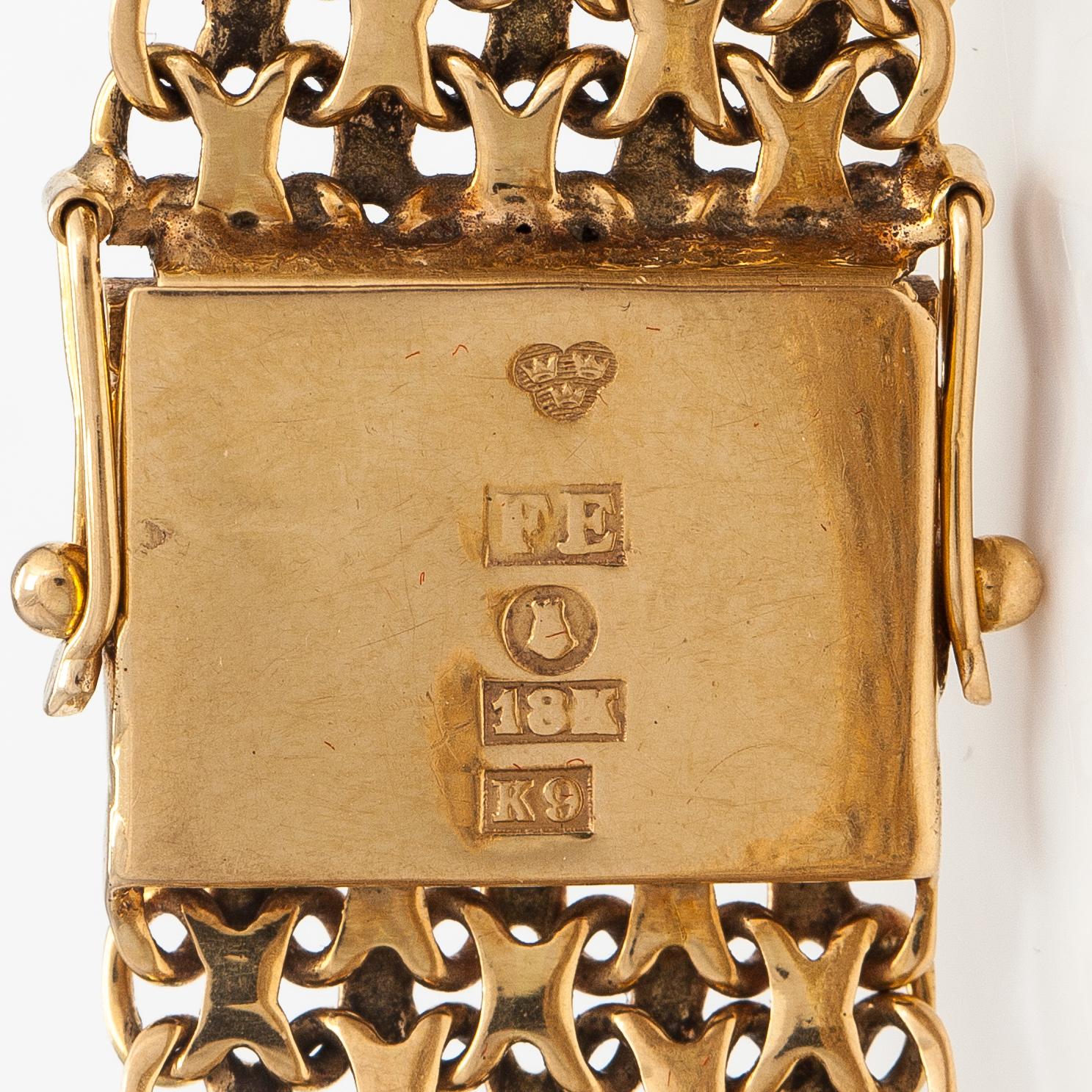 Armband, 18K guld. Esto Ab Guldvarufirman, Stockholm 1980.