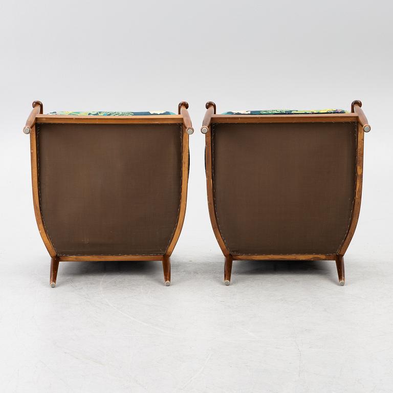 Kerstin Hörlin-Holmquist, armchairs a pair, "Skrindan", OPE-Möbler, second half of the 20th century.