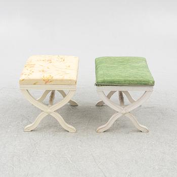 Stools, a pair, Gustavian style, first half of the 20th century.