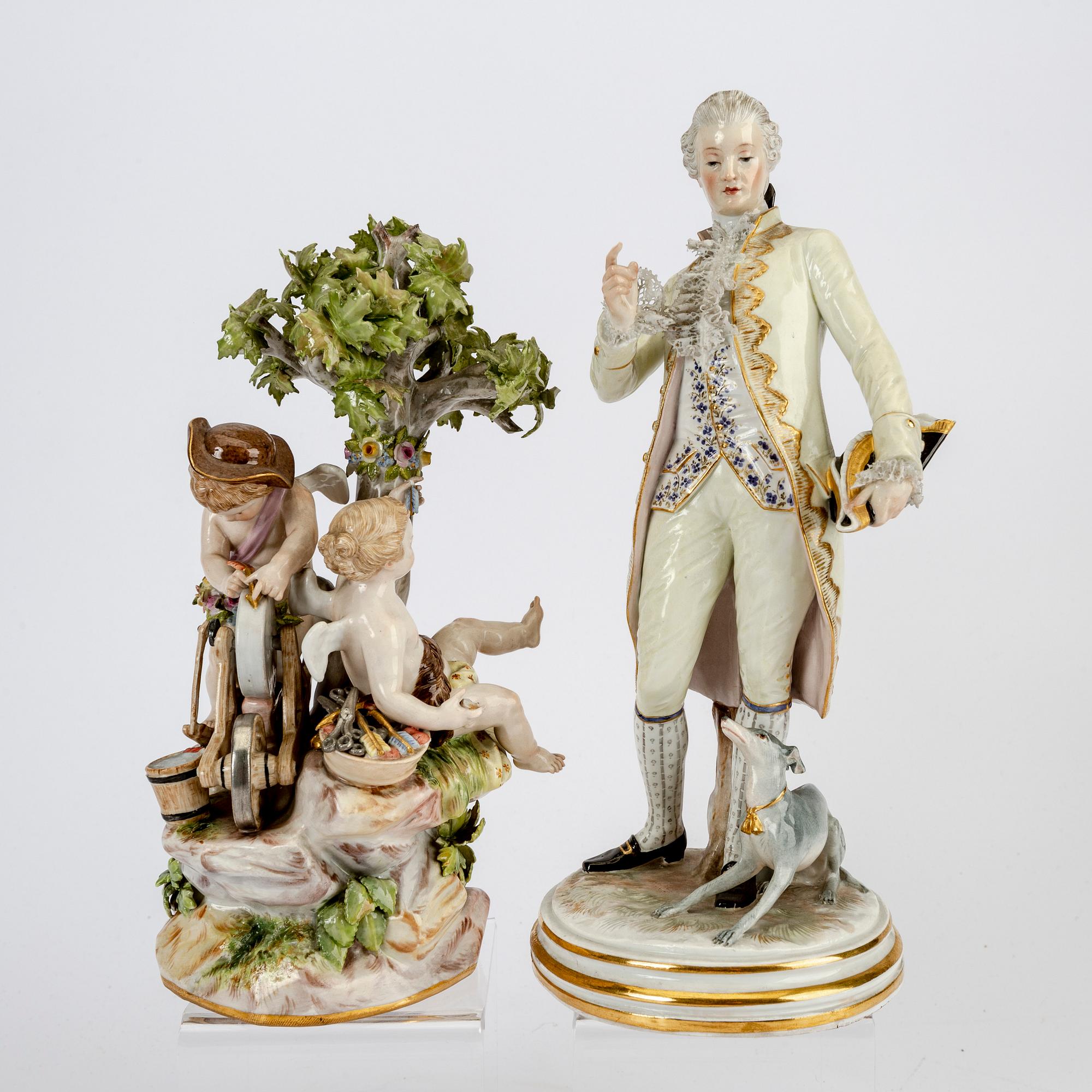Figuriner 2 st Meissen 1900-talets första hälft porslin.