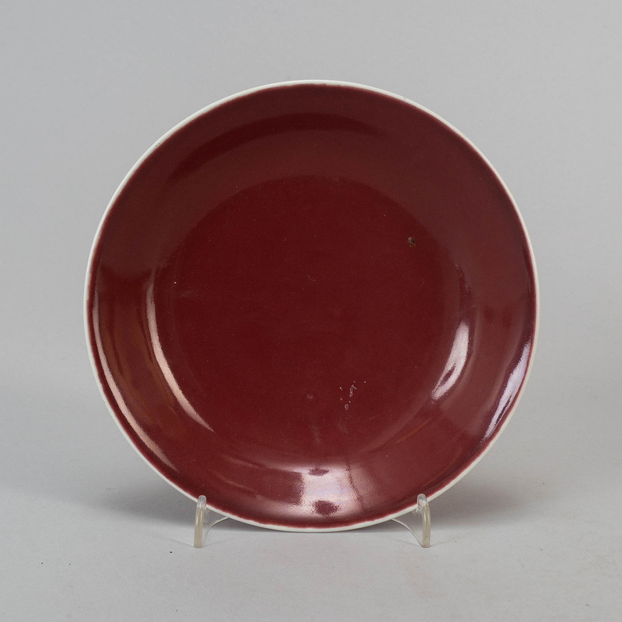 A sang-de-boeuf glazed dish, Qing dynasty, early 19th century.