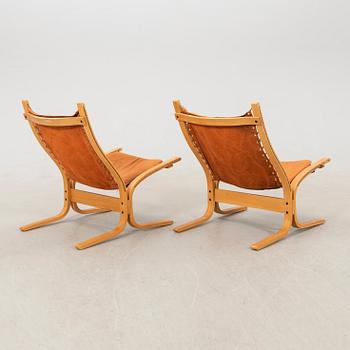 Ingemar Relling armchairs, a pair of "Siesta" Westnofa Norway, late 20th century.