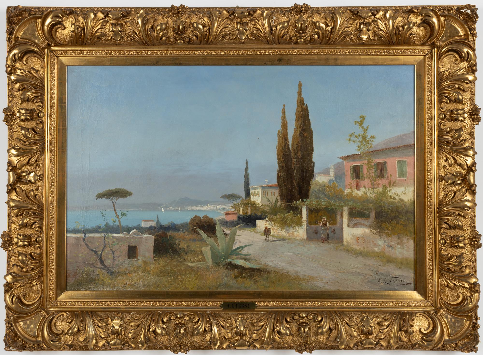 Georg Fischhof, (AL Terni) Sydländskt kustmotiv.