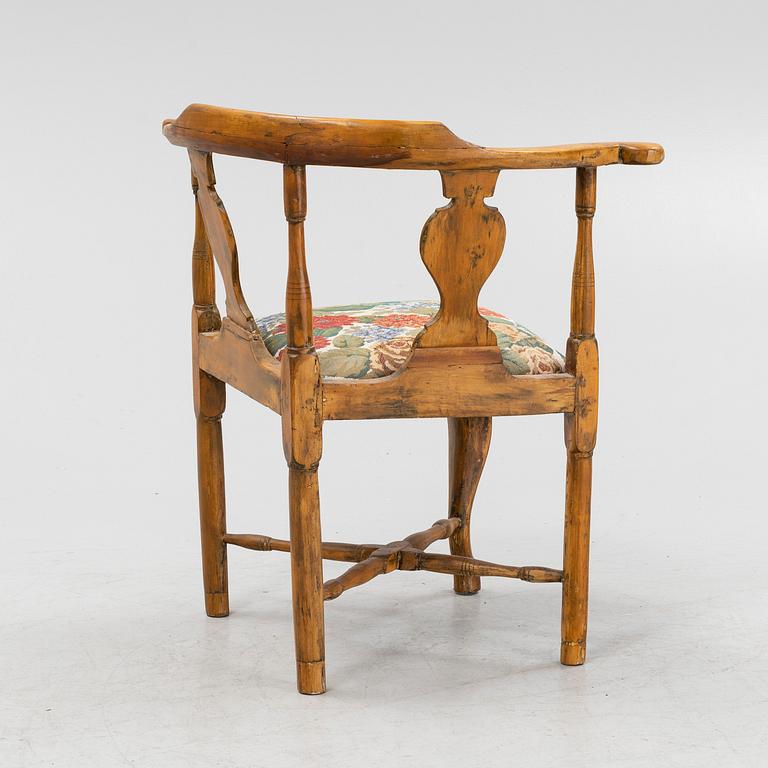 A Rococo armchair, mid 18th century.