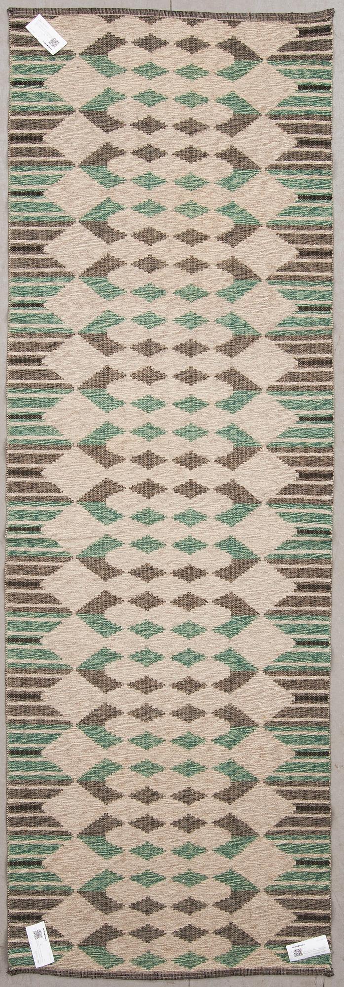 GALLERIMATTA, dubbelsidig, 1900-talets mitt. Ca 249 x 82 cm.